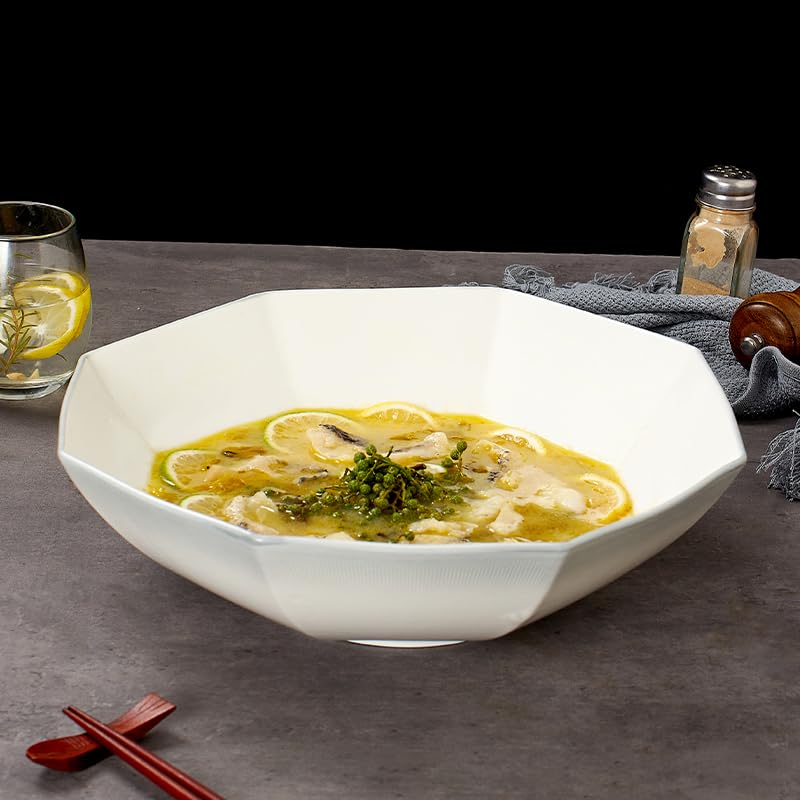 Miski do Ramen Miska na owoce Szara ceramiczna miska na zupę Kreatywna miska na owoce Wielokątna miska kuchenna Nadaje się do sałatki, deseru, mleka, salaterki do płatków śniadaniowych Talerze