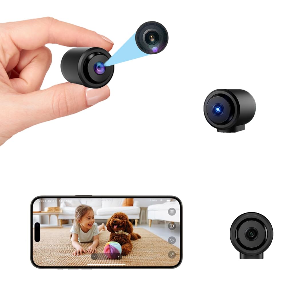 BSLVWG Mini Camera,1080P HD Wireless WiFi Magnetic Surveillance Cameras with Night Vision/Motion Detection/Wide Angle/APP Control for Indoor/Home