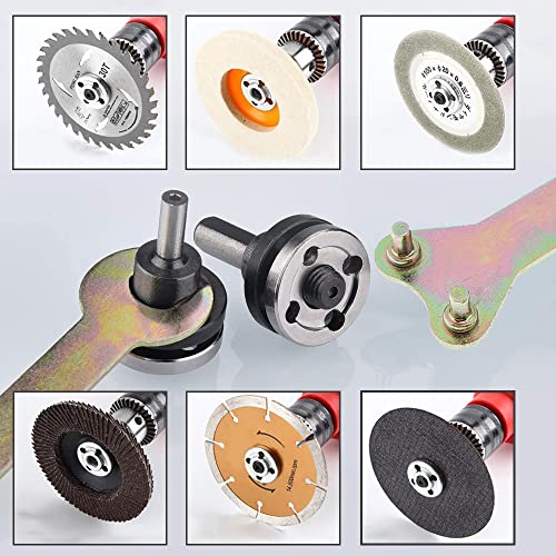 Yakamoz Drill Angle Grinder Adapter With Flange Nut Parts Set, 6Mm And 10Mm Drill Arbor Mandrel Adaptor With 3 Set Replacement Grinder Flange Nuts And Spanner Wrench Conversion Tool #TOP5