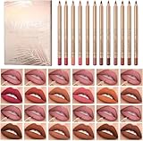 12 PCS Lip Liner Gloss Set, Lipstick Pencil Lip Liners Stain, Smooth Lips Stain for Women. Perfect for Everyday Wear