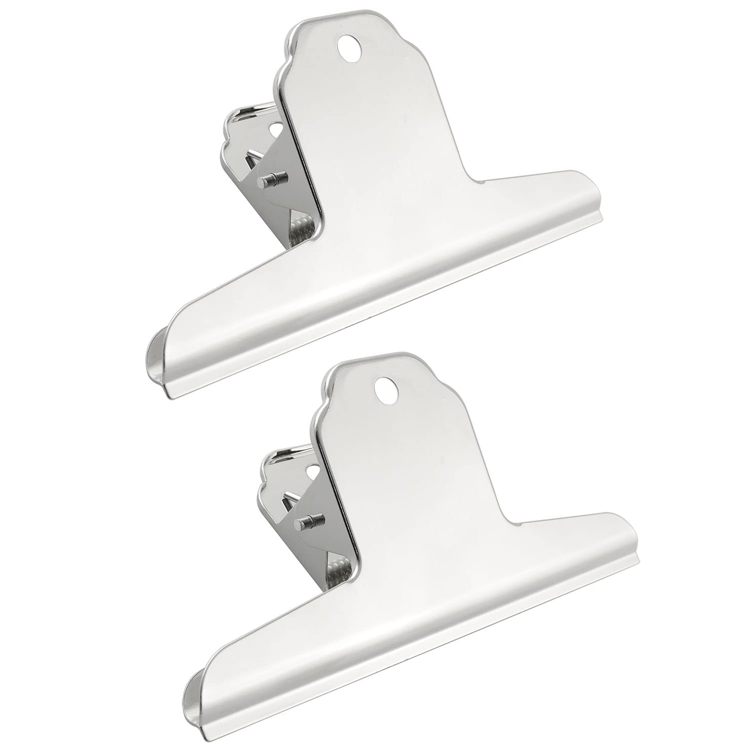 Bull Clip BLLNDX 2PCS 5.7Inch/145mm Large Silver Metal Bull Dog Clips File Money Binder Clamps Binder Paper Clamp for Home Office School Supplies