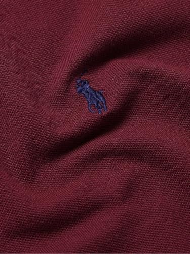Image of POLO RALPH LAUREN Men's New Classic Fit Polo Shirt (US, Alpha, X-Large, Regular, Regular, Burgundy (Tipped Collar))