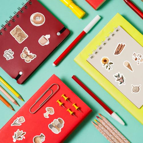 Image of Aesthetic Vintage Sticker Pack of 60 - Waterproof Vinyl Coffee, Cottagecore & Cozy Lifestyle Stickers for Laptop, Journal, Scrapbook, Notebook, Water Bottle & DIY Decoration