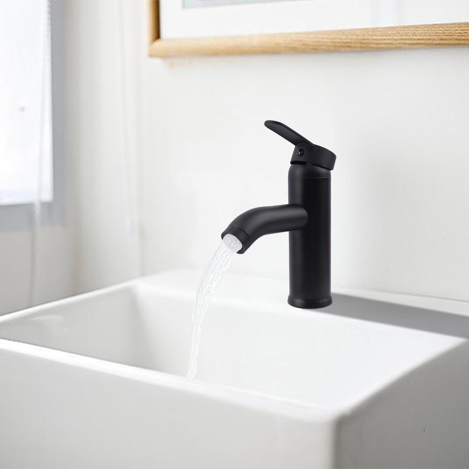 Rubinetto Bagno Lavabo Acciaio Inossidabile 304, Miscelatore Cucina con Tubo Flessibile, Rubinetto Vasca da Bagno, Miscelatore Bagn per Lavandino, WC per Gli Ospiti (Nero)