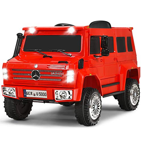 Best Deal Cheap 🛒 Costzon Ride On Car, Licensed Unimog, 12V Battery Powered Car w/ Remote Control, 2 Motors, 3 Speeds, LED Lights, Horn, Music, USB, Spring Suspension, Electric Vehicle for Boys& Girls (Red) Holiday Deals 🛒 Costzon Ride On Car, Licensed Unimog, 12V Battery Powered Car w/ Remote Control, 2 Motors, 3 Speeds, LED Lights, Horn, Music, USB, Spring Suspension, Electric Vehicle for Boys& Girls (Red)
