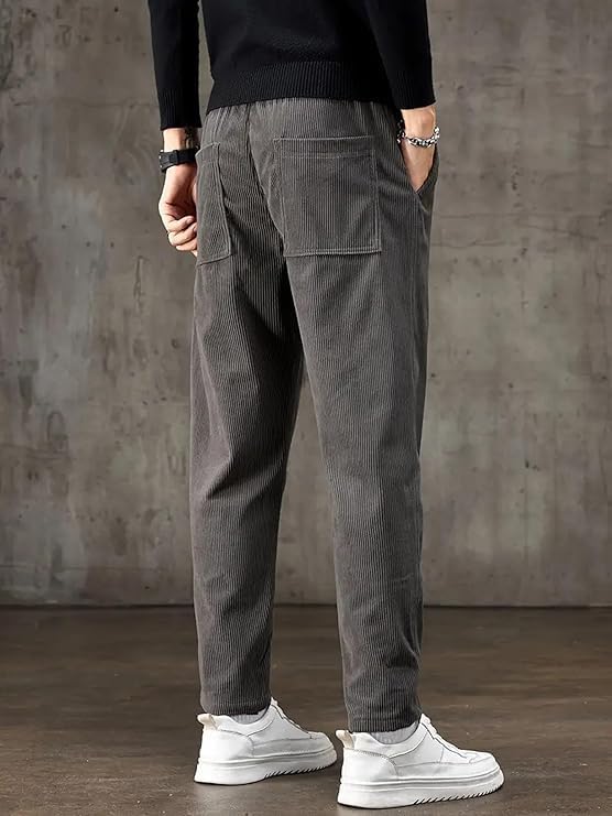 Image of NoseQueen Men's Corduroy Relaxed Fit Stretchable & Comfortable Sweatpant Trousers Pant
