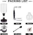 YUCHENGTECH Siphon Coffee Maker, 3 Cups (360ml), Black