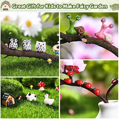 Modacraft 172Pcs Miniature Fairy Garden Accessories Including 100Pcs Fixed Pins, Fairy Garden Kit Fairy House Animal Figurines Mini Landscape For Garden Dollhouse Potted Plant Bonsai Terrarium Décor #TOP2