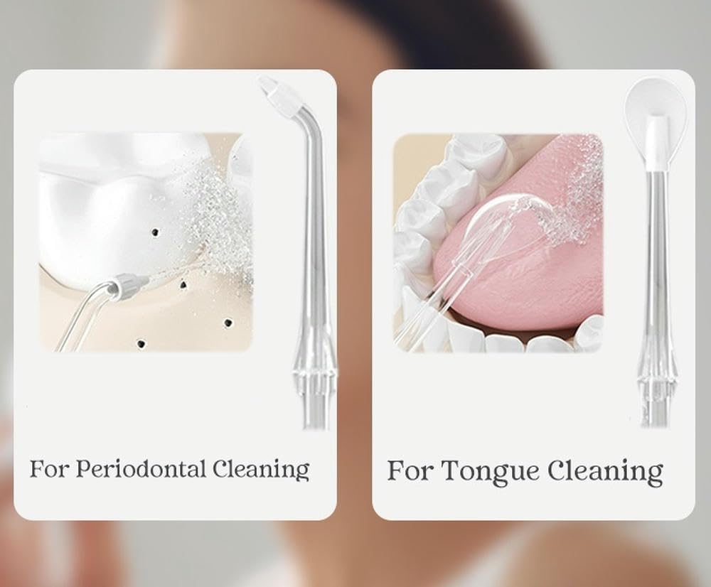 Irrigador bucal inalámbrico 3 Modos, 5 boquillas, diseño portátil y Recargable, para la Limpieza Dental.