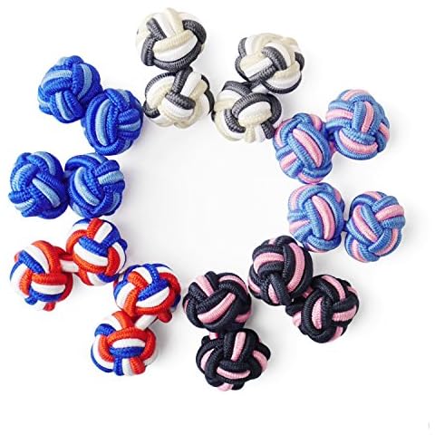 HONEY BEAR 5 Pairs Silk Knot Cufflinks Set Cover
