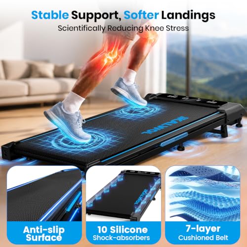 Walking Pad with Incline, 6.2 MPH Walking Pad Treadmill with Double Frame, Easy Read Full Screen LED Display, Low Noise 2.75HP Brushless Drive, Walking Pad Under Desk 350 LBS Weight Capacity