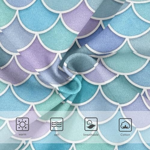 Toddler Underwear Floral 2t Cotton Little Girl Panties Fun Briefs Girls Undies Watercolor Mermaid Scales Blue3