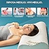 Flowen Cuscino Cervicale Memory Foam per Dormire Ortopedico Aloe Vera Guanciale a Doppia Onda Ideale per Supporto al Collo Ergonomico Traspirante Antirussamento Anallergico Federa Bamboo Lavabile