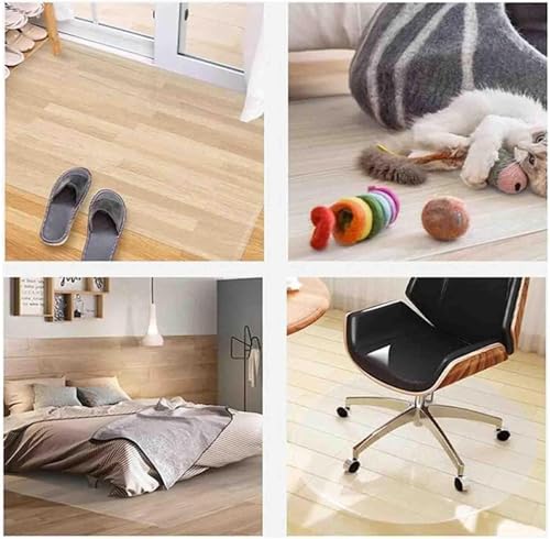 Alfombra de área transparente contra arañazos en el suelo de madera con vinilo impermeable 8