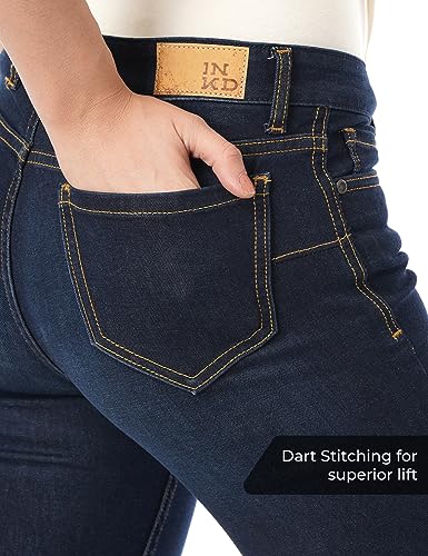 Image of INKD Women's Zero-Gape Super Skinny Jeans - Mid-Rise | Cotton Blend | Stretchable Fabric | Classic 5 Pocket Styling | Jeans for Women