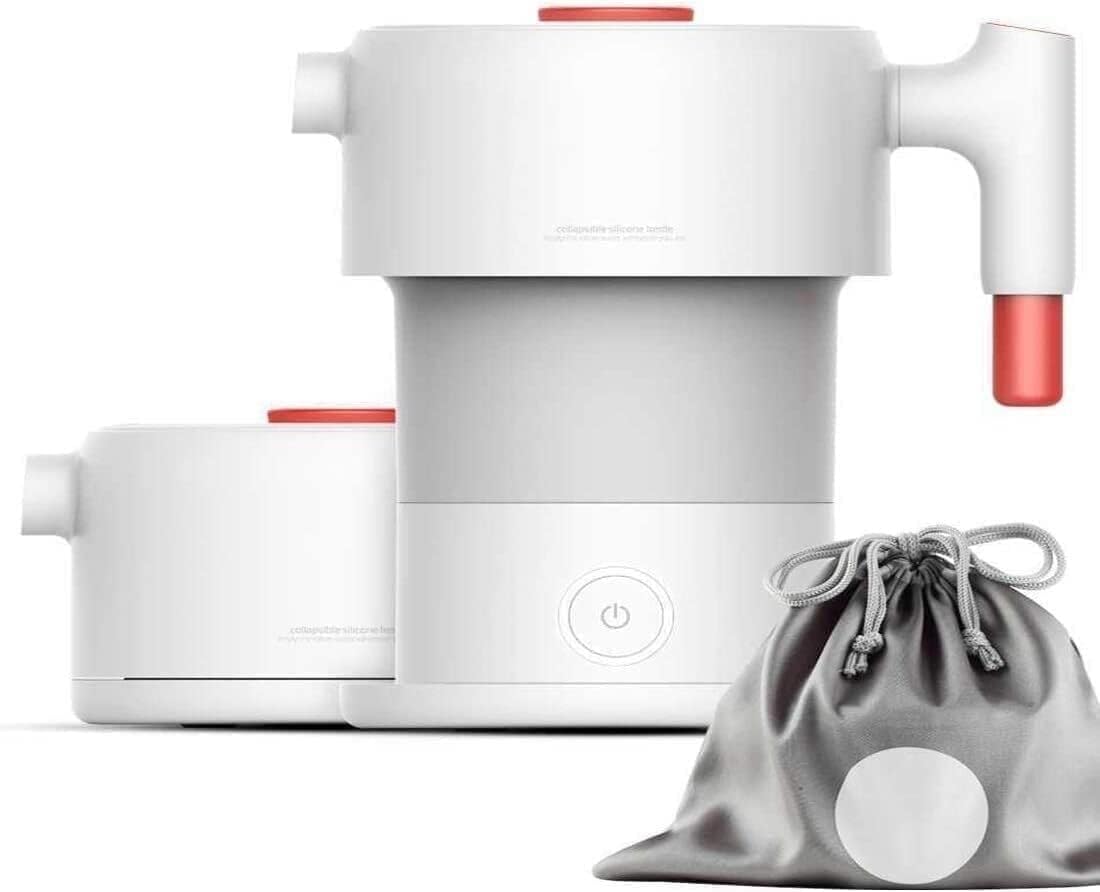 Hervidor eléctrico plegable, hervidor de viaje, 600ML 110-220V apagado automático mantener caliente prevenir quemaduras secas cable de alimentación Hervidor eléctrico plegable, hervidor de viaje, 600ML 110-220V apagado automático mantener caliente prevenir quemaduras secas cable de alimentación