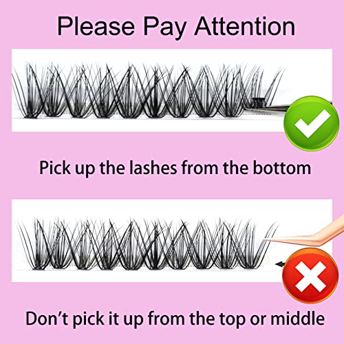 Image of Lash Clusters LAUBESS Individual Lashes Waterproof Eyelash Clusters Mixed Tray Cluster Eyelash Extensions Soft Cluster Lashes for Beginners (30D-C-Mix9-16)