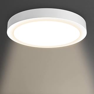 DINGLILIGHTING 12W Office Ceiling Light, Aluminum 3000K Warm White, Surface Mounted Led Ceiling Light Fittings for Kitchen, Living Room, Hallway, Flush Ceiling Lighting