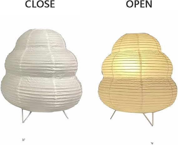Cute Paper Lamp, 3 Color Ambient Lighting Lamp, Cozy Accent Side Table Lamp, Small Warm Glow Light for Bedroom Living Room Desk (White, 10inch)