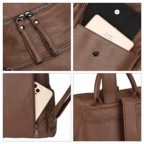 Image of Uromee Backpack Purse for Women Vegan Leather Ladies Fashion Travel Shoulder Bag Convertible
