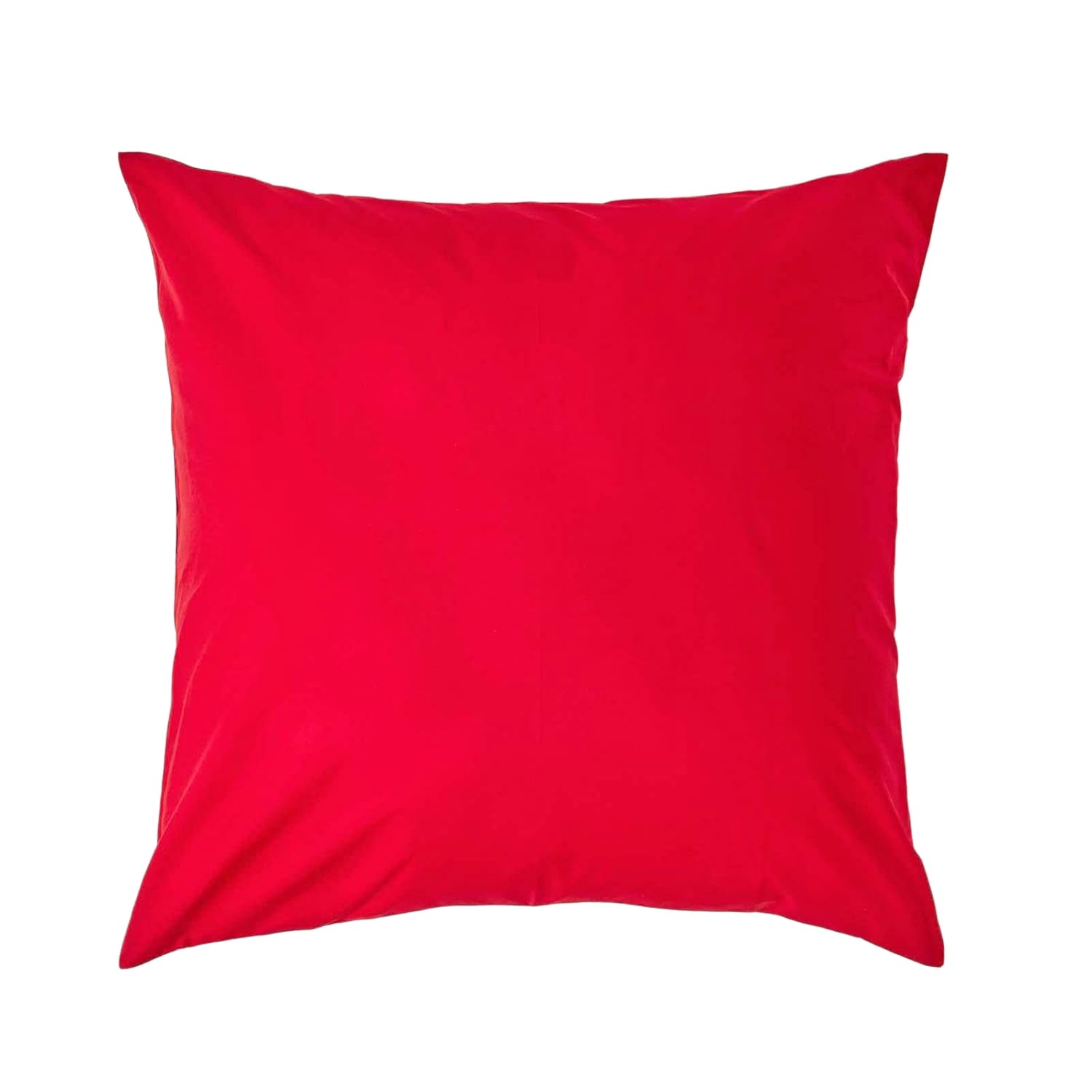 Homescapes Red Crisp & Cool 200 Tc Egyptian Cotton Percale Housewife Pillowcase, European Size - 60 X 60 Cm