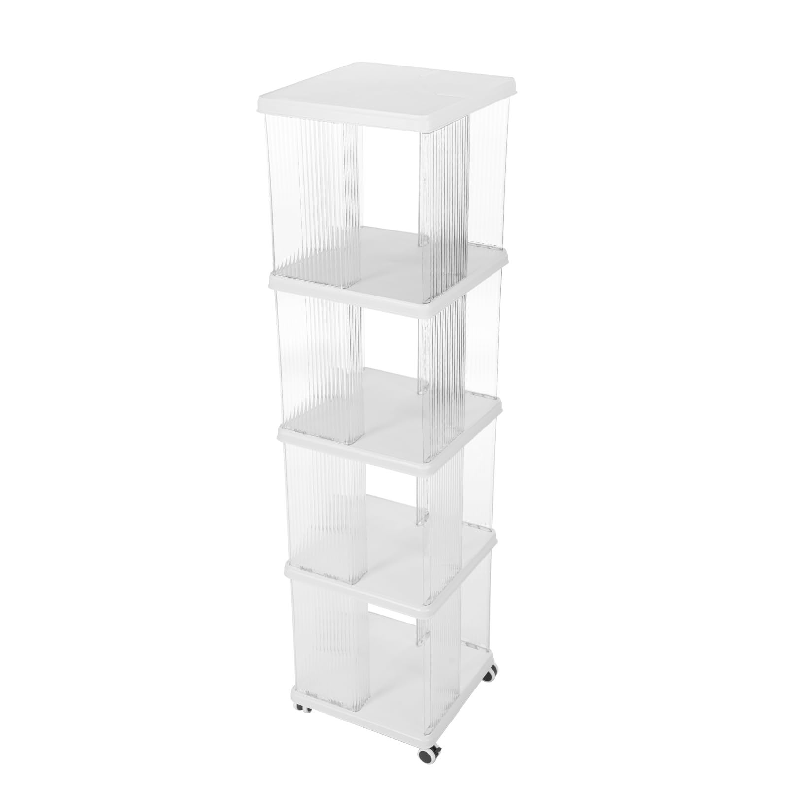 Home Bookcase, Buchorganisationsregal, Bücherregal, Drehbares Bücherregal für Wohnzimmer und Schlafzimmer (Weiß, 36 * 36 * 138.5cm)