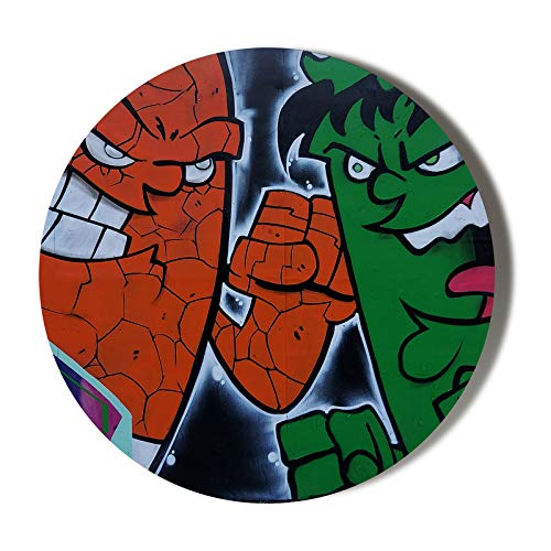 POPART FANTASY ART CARTOON SUPERHEROS FIGHTING 77mm Pocket Mirror