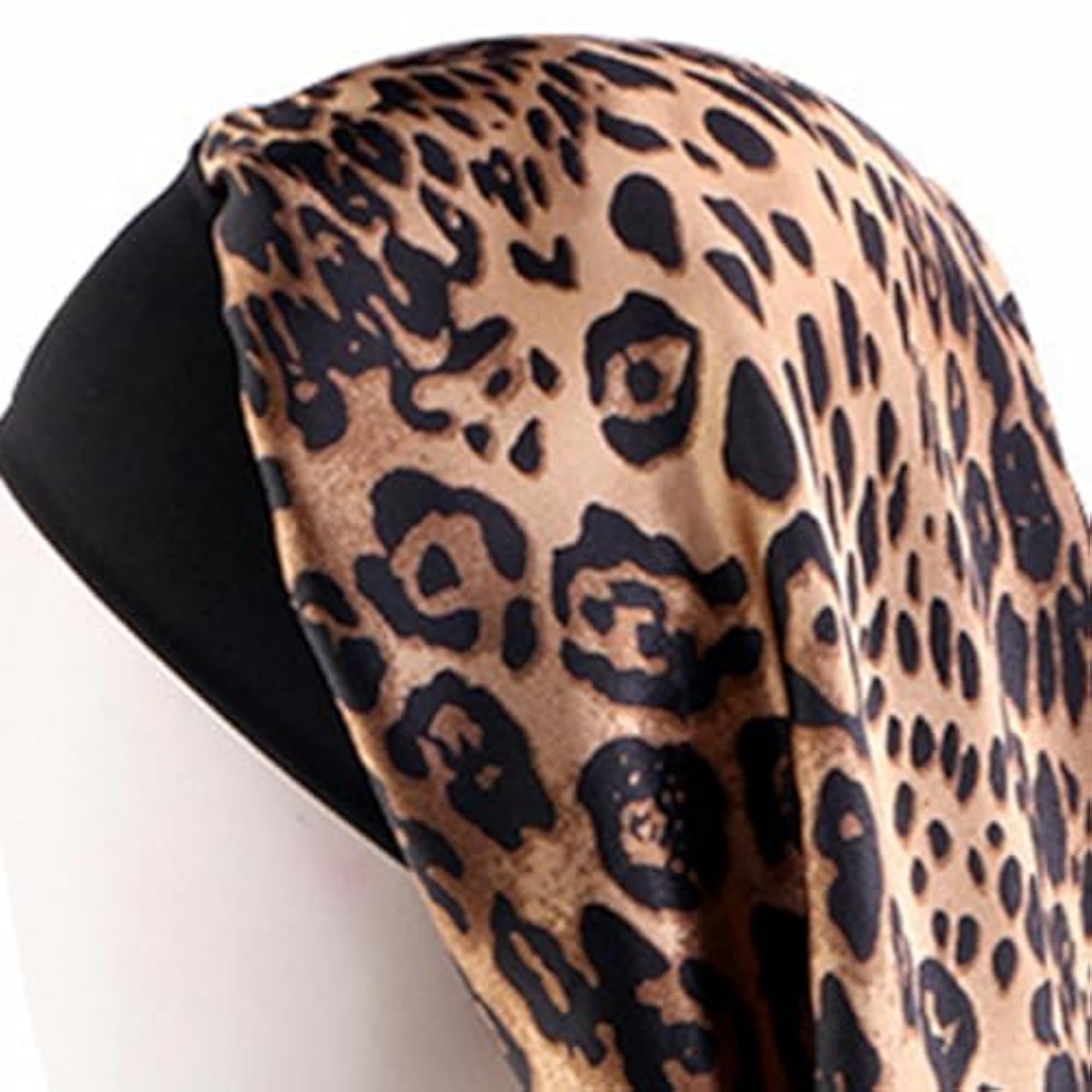 Women Long Satin Bonnet Hair Sleeping Cap, Leopard Print Multicolour