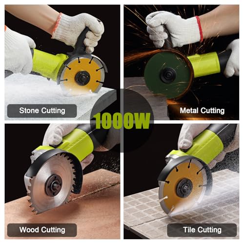 Amoladora angular 125 mm DEWINNER 1000W con maletín y accesorios de corte 6