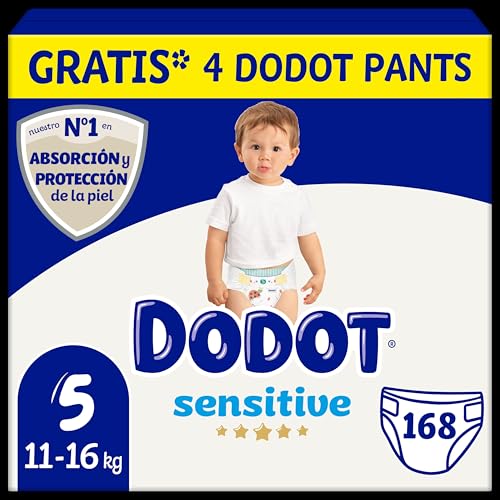 dodot Sensitive – pannolini Taglia 5, 168 pannolini, 11 – 16 kg