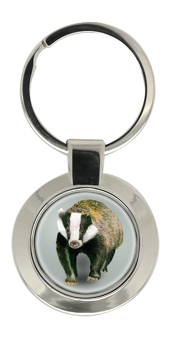Giftshop Uk Unisex Silver Coloured Metal Badger Key Ring