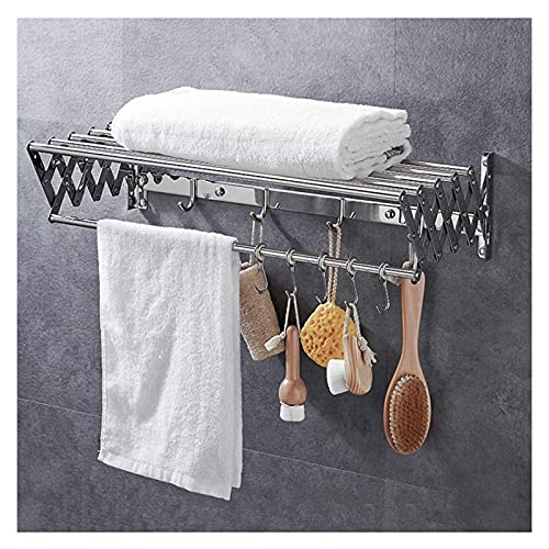 Étendoir à linge mural extensible en acier 304 idéal pour buanderie et balcon compact