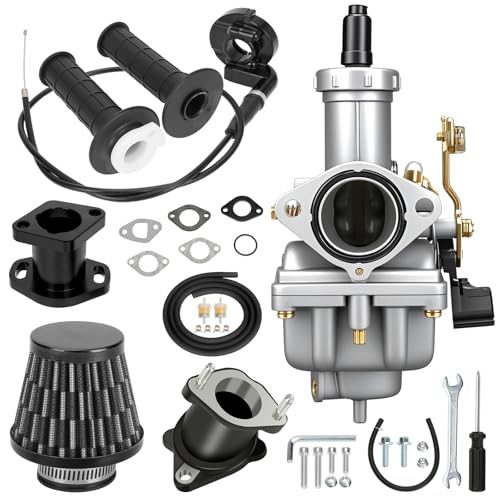 CILOYU PZ27 Carburetor Kit Throttle Cable Assembly Compatible with Predator 212 196cc Coleman KT196 CT200U TaoTao Coolster CG 125cc 150cc 250cc Engine XR100 ATV Dirt Pit Bike Mini Bike Go Kart Parts