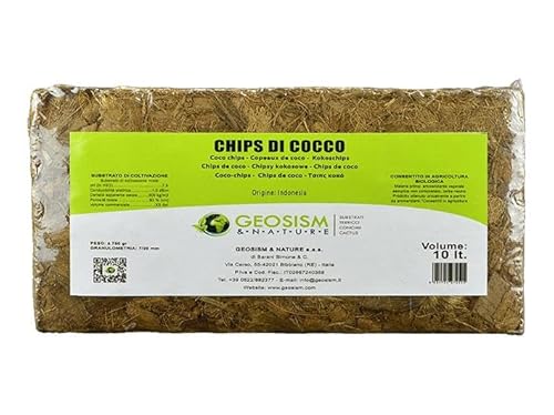 Fibra di cocco (chips di cocco) in mattonella Geosism, 7/20 mm (c.ca 750 g - 10 lt)