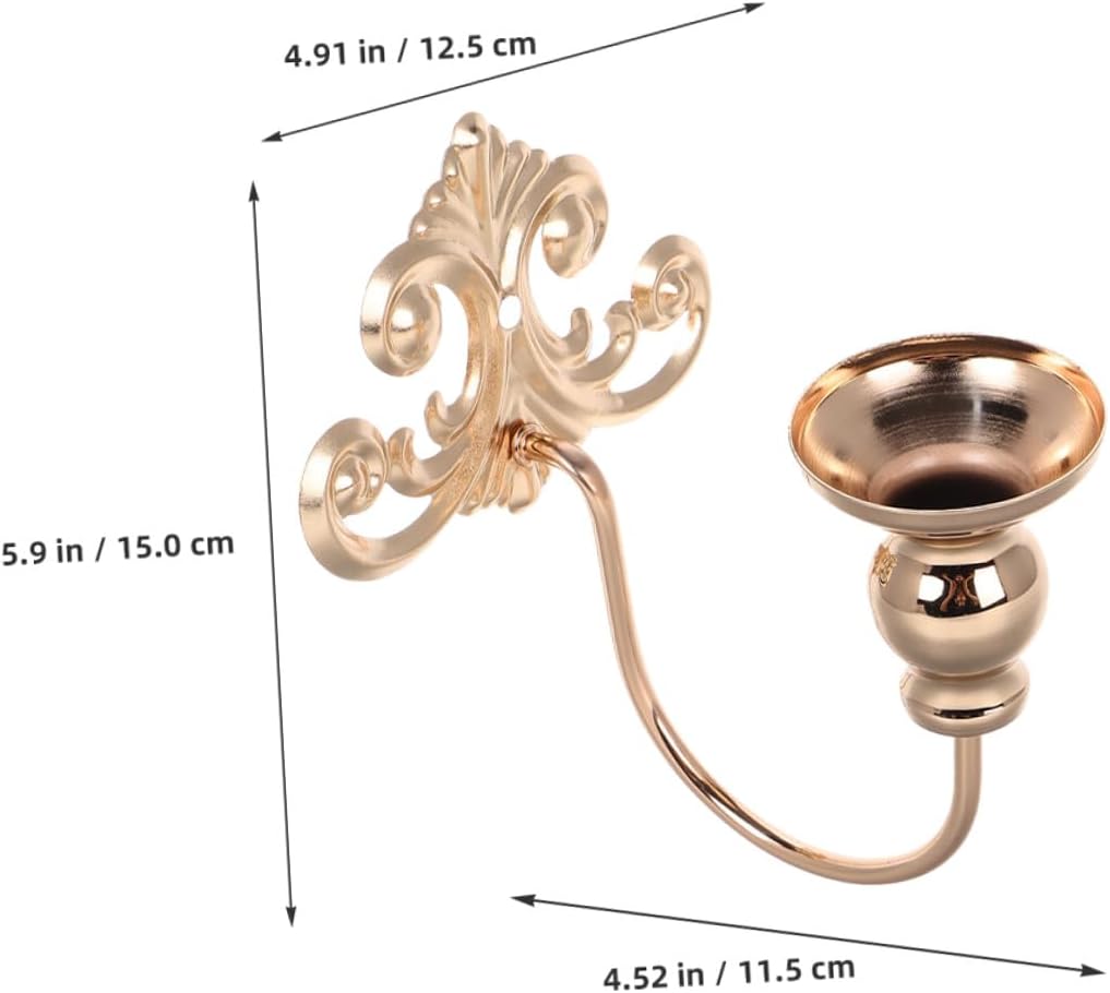 Xmas 2pcs Vintage Iron Wall Candle Sconce Cups for Living Room Decor