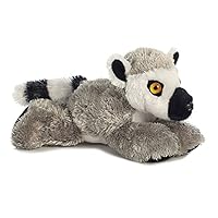 Aurora, 31711, Mini Flopsies Lemur, Soft Toy, (Grey/Black/White/Yellow)