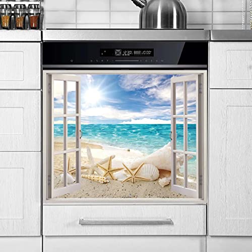 Strandmuschel Magnet Geschirrspüler Abdeckung, Conch Seestern Kühlschrank Türverkleidung Aufkleber, Strandaufkleber Küchendekoration...