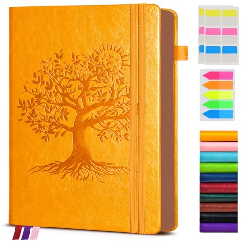 Image of PAIBAS Vintage Leather Journal with 300 Numbered Pages,B5 Lined Journal for Men Women,Daily Journals for Writing,College Ruled Notebook for Work,School,Note taking,Travel Diary,Large (7 inch x 10 inch)