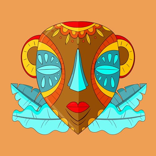 Image of My Print Shop Tribal Mask Printed Mouse Pad | 9 x 7.5 Inch (23 x 19 cm) | Non-Slip Rubber Base | Smooth Surface for Office, Home & Gaming