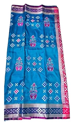 Generic sky blue sambalpuri silk saree – image 3