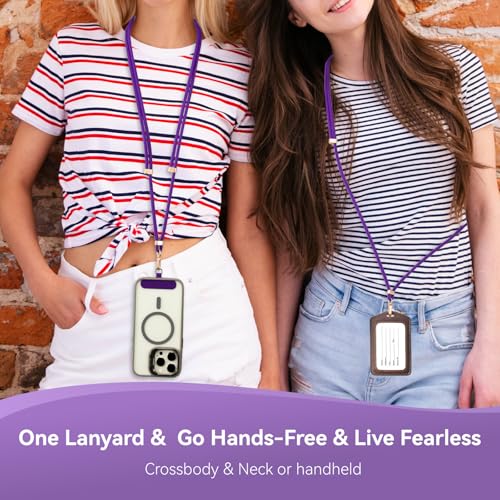 Image of VVAAGG Cell Phone Lanyard for iPhone: Crossbody Phone Strap Adjustable Neck Wrist Strap Anti Theft Long Lanyard Travel Essential for Women Most iPhone