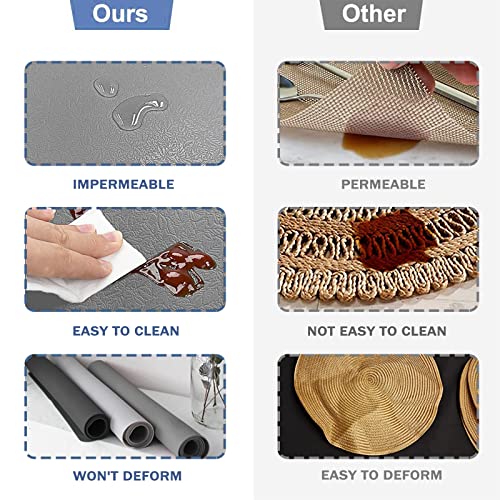 YUNJUER 4 Round Silicone Place mats + 4 Coasters Set, Heat-Resistant 450 °F Placemats, Non-Slip and Washable - Image 4