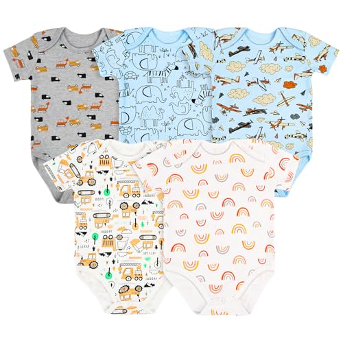 Vicloon 5er Pack Baby Body Kurzarm, Unisex Baby Set Kurzarm Bodys...