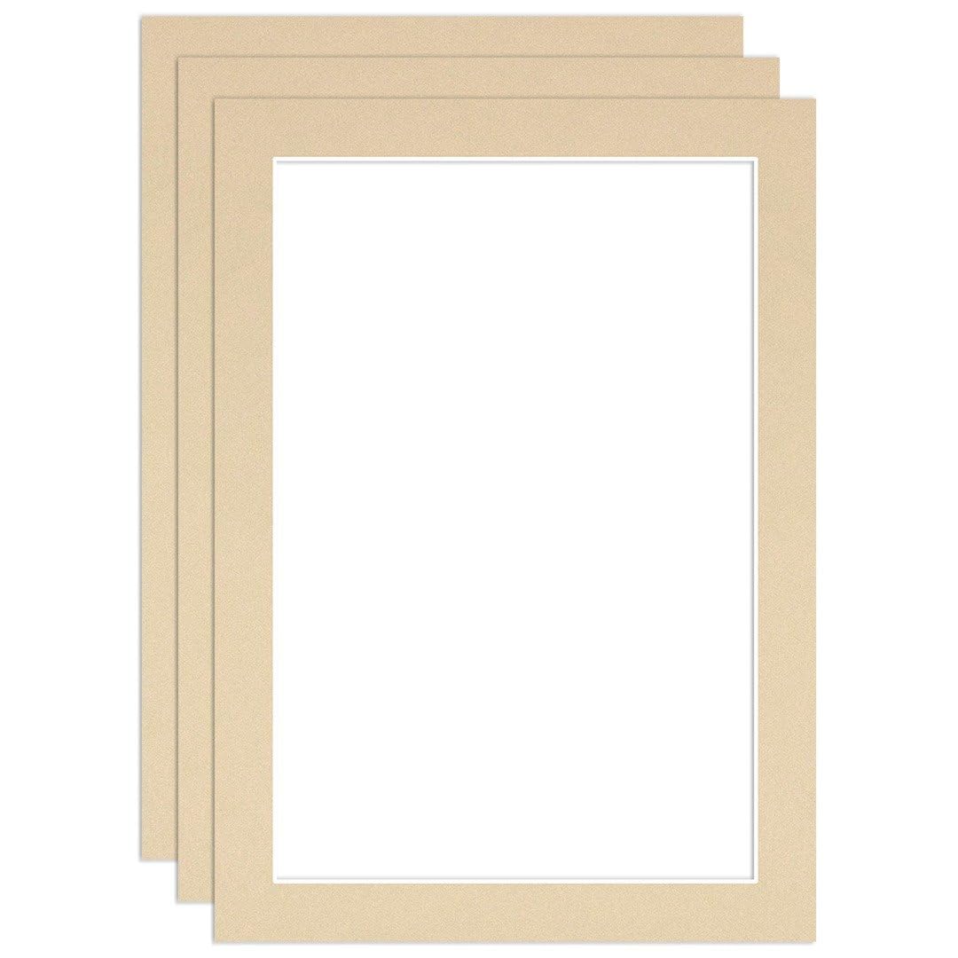 Procut Global 7x5" Ivory Picture Mounts to Fit 6x4" Aperture - Precision Cut Cardboard Photo Mount - Ideal for Frames, Prints, Artwork & Certificates - Sizes & Colours Available - 3 Pack
