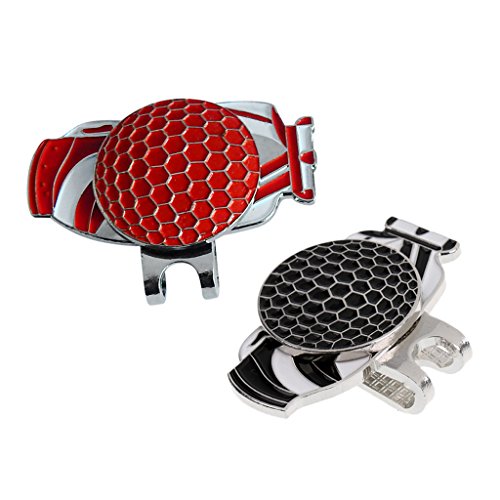 gazechimp Grampo Do Marcador Da Bola Magnética Do Golfe Da Liga 2Pc Na Viseira Do Tampão De Golfe, A