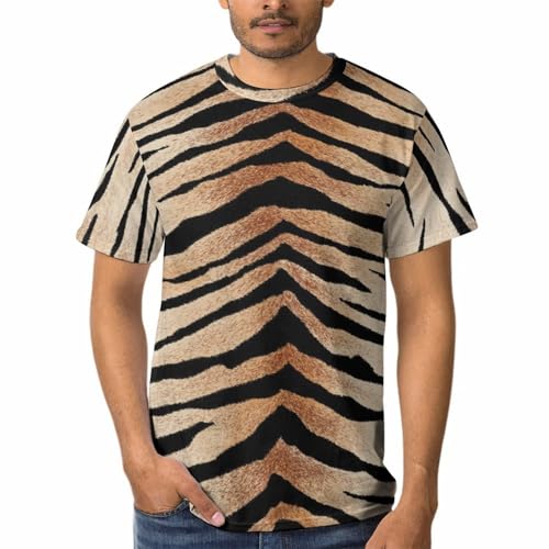 T-shirt homme à rayures anti-déformation avec col rond confortable