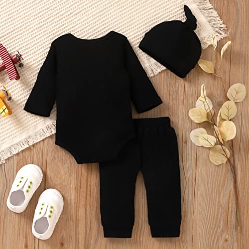 Aalizzwell Baby Boys Girls Ribbed Bodysuit Outfit4