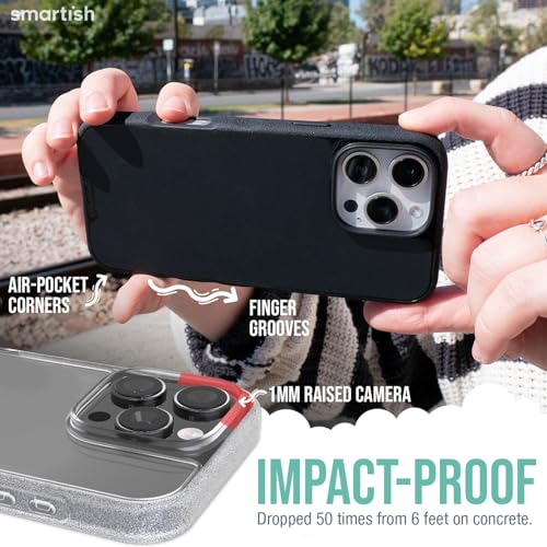 Image of Smartish iPhone 16 Pro Clear Case - Gripmunk [Lightweight + Protective] Slim Drop Tested Ultra Thin Grip Cover for Apple iPhone 16 Pro - Clearly Clear