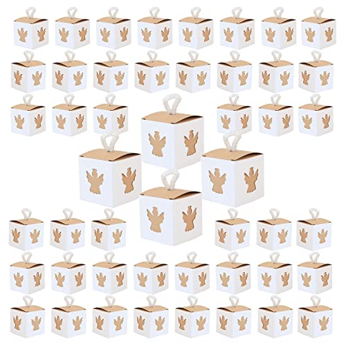 Sumshy 100 PIÈCES Boîtes à Dragées de Mariage, Vintage Ange Boite Cadeau Mariage Invité avec Ficelle, Petits Cadeaux de Table pourpour Fête, Anniversaire, Noël,...