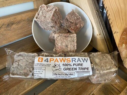 4PAWSRAW Frozen Raw Dog Food Premium Green Tripe Mince For Dogs 20 X 520g Packs - 10.4kg
